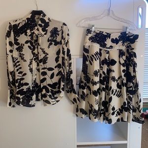 Magaschoni silk blouse & skirt